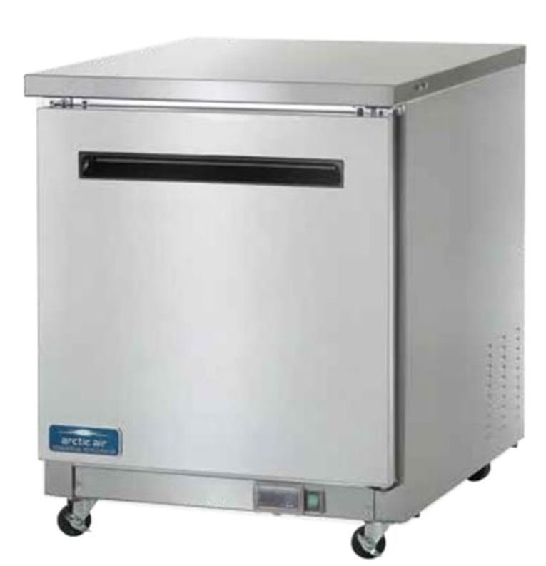 Clearance 27" Arctic Air 1 Door Solid SS Undercounter Refrigerator Cooler AUC27R