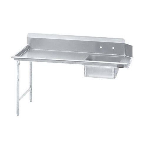 96" Stainless Steel Left or Right Soil Dish Table with Sink & Back Splash SIST96
