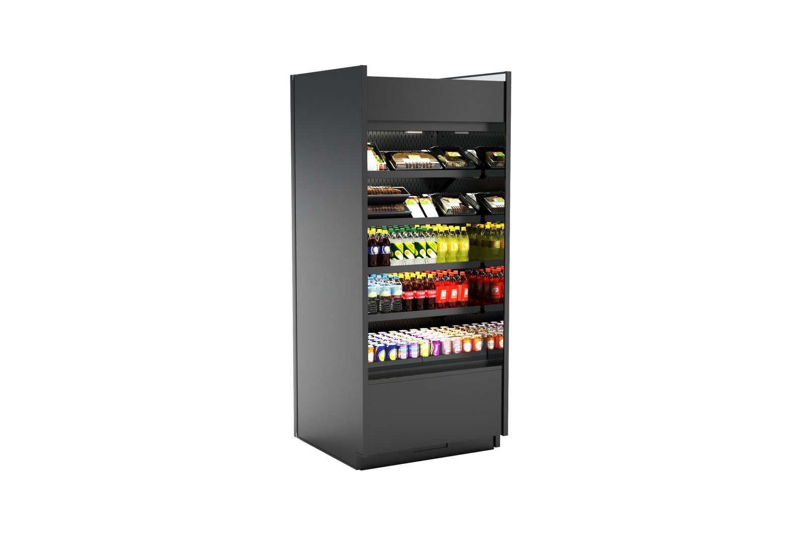 71-5/8" L x 34-1/4"D x 82-1/4"H Open Air Grab N Go Refrigerated Self-Service Case Self-Contained B67R