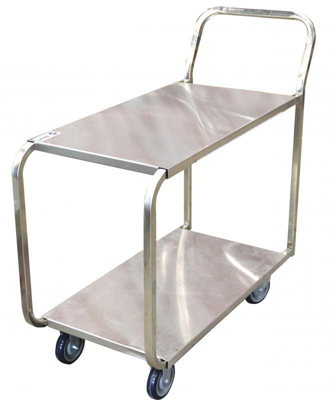 Stainless Steel Solid Top Stock Rolling Cart 700lbs Capacity 19" wide x 44" long 13118