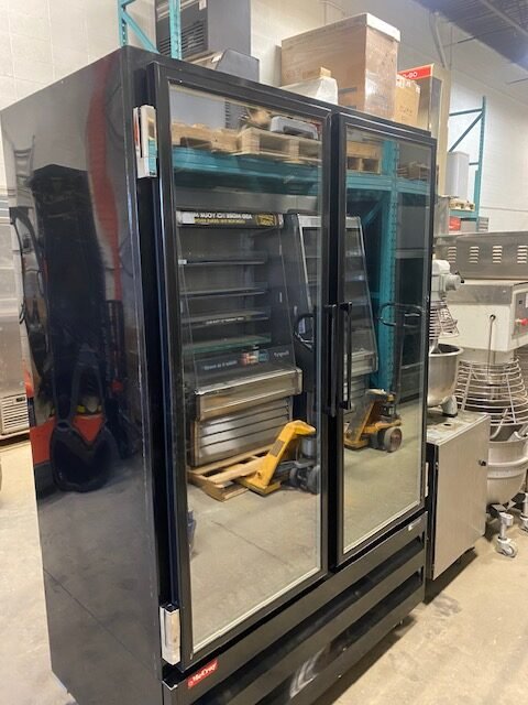Restaurant Commercial Used Black 2 Door Glass Freezer