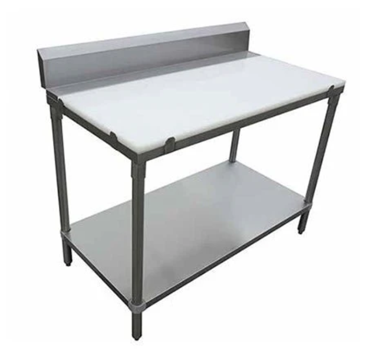 *Poly Top Work Table 30"X60"X36" With 6" Back Splash PWTS-3060BK