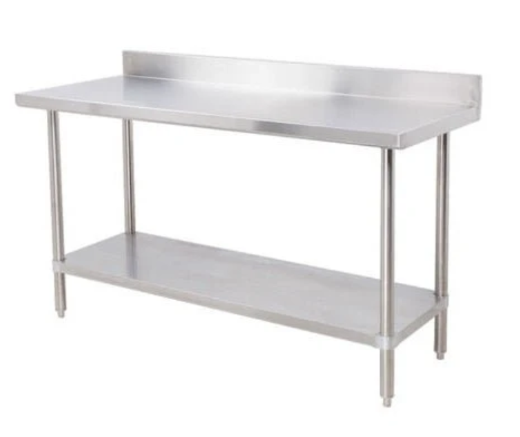24"X 48" 18 Gauge Stainless Steel Work Table With 4" Back Splash WTS-2448-BK