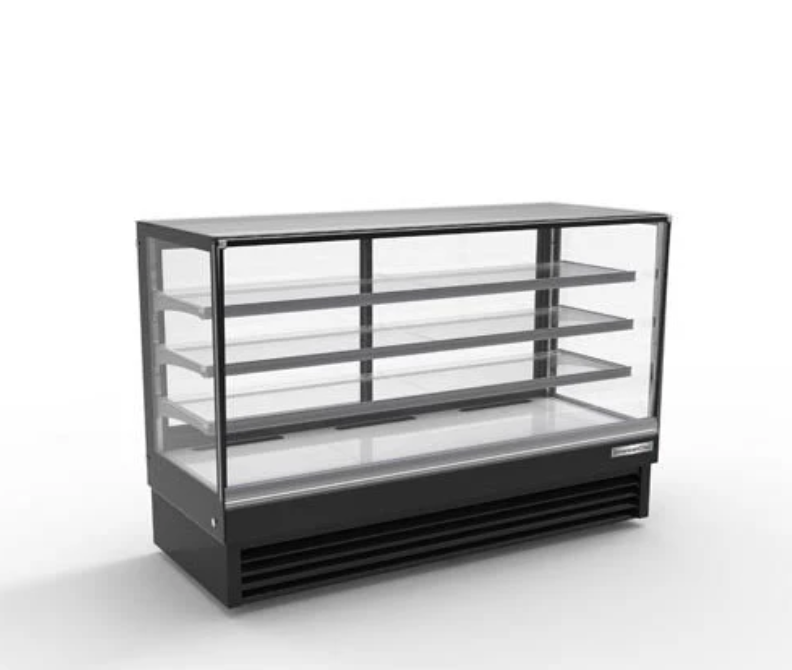 80" Square Glass Floor Refrigerated Display Case Cooler DSF80