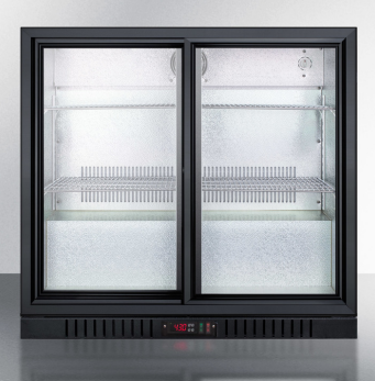 35" Back Bar Beverage Cooler with 2 sliding glass doors SCR700B