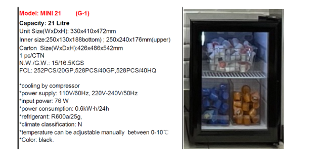 WR Compact Countertop Refrigerator Cooler Mini21
