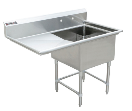18" x 21" Corner Drain One Compartment Sink With Left Drainboard SS1821-L