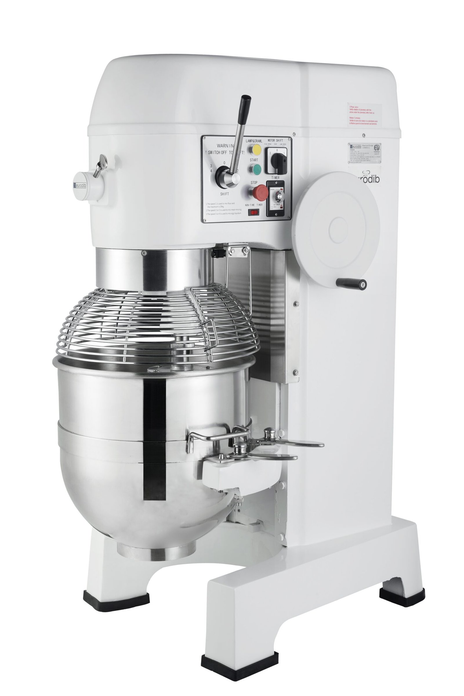 60 Qt Commercial Planetary Mixer 3.5 HP (208V, 3 Phase) Eurodib M60A-220-ETL-V