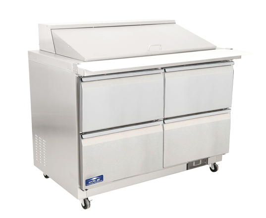 48" 4 Drawer Standard Sandwich / Salad Prep Table Refrigerator AST(D)48R
