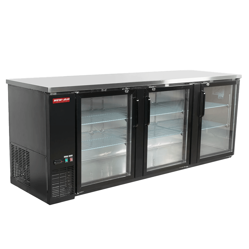 90" Triple Glass Door Back Bar Cooler New Air NBB-90-SG