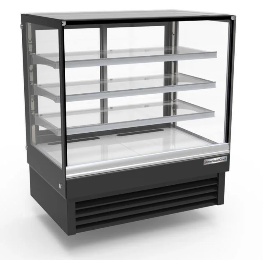 48" Square Glass Floor Refrigerated Display Case American Chef DCS48