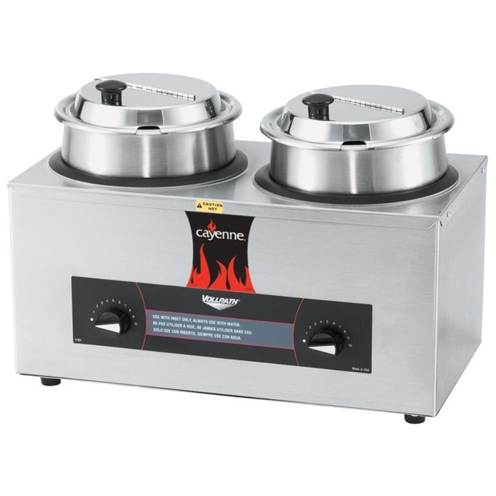 Vollrath Twin Well Countertop Warmer 8 Quart Cayenne CM-24 72040