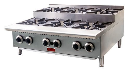 36" Hot Plate Step Up 6 Burners Stainless Steel Commercial Countertop 47384