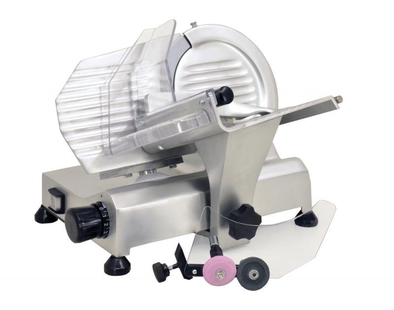 Omcan Meat Slicer 8" Removable Sharpener Italian Stainless Commercial Countertop 13606