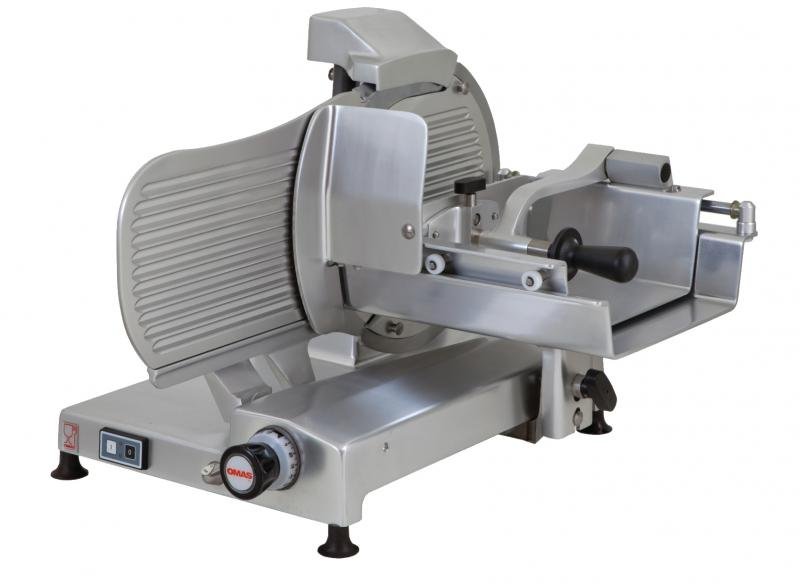 Omcan Meat Slicer 14" Horizontal Gear Driven Italian Stainless Countertop 0.40HP 39631