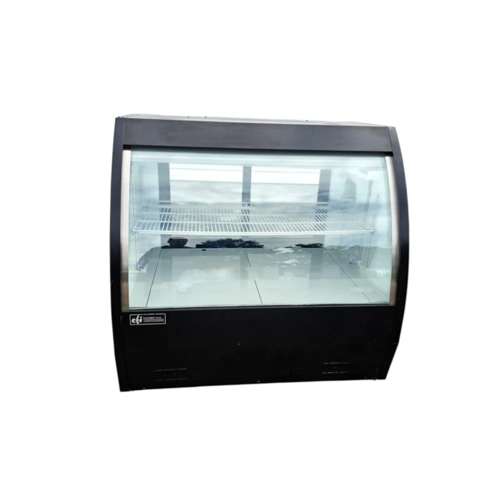 Restored Like New EFI CDC-1200B 48 inch Curved Glass Deli Case - Black