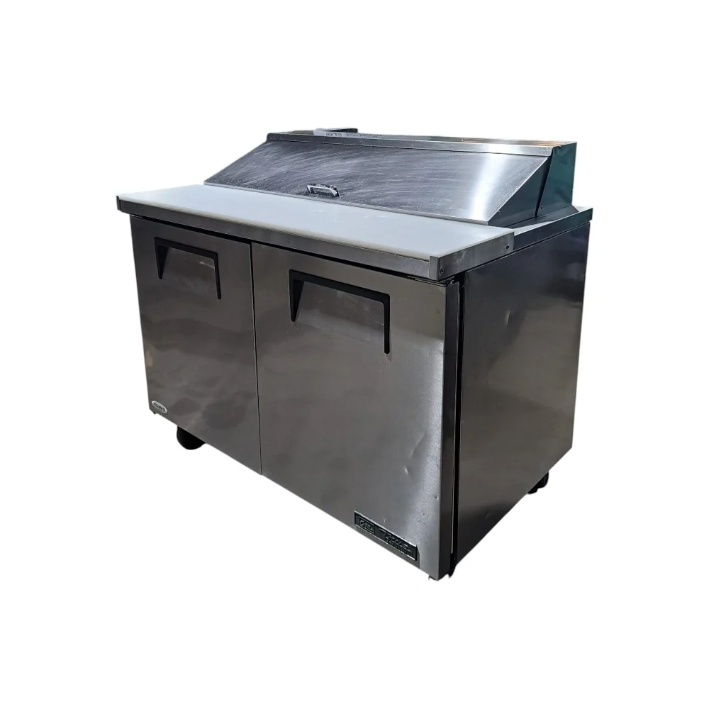 Restored Like New TRUE - TSSU-48-12-HC - Refrigerated Megatop Prep Table - 2 Solid Doors - 48 Inch