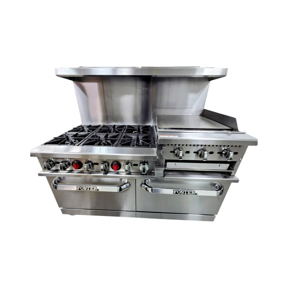 Restored Like New FOSTER FR60-6B24GS-2 Range, 60 inch, NG, 6-Burners w/24 inch Griddle/Salamander