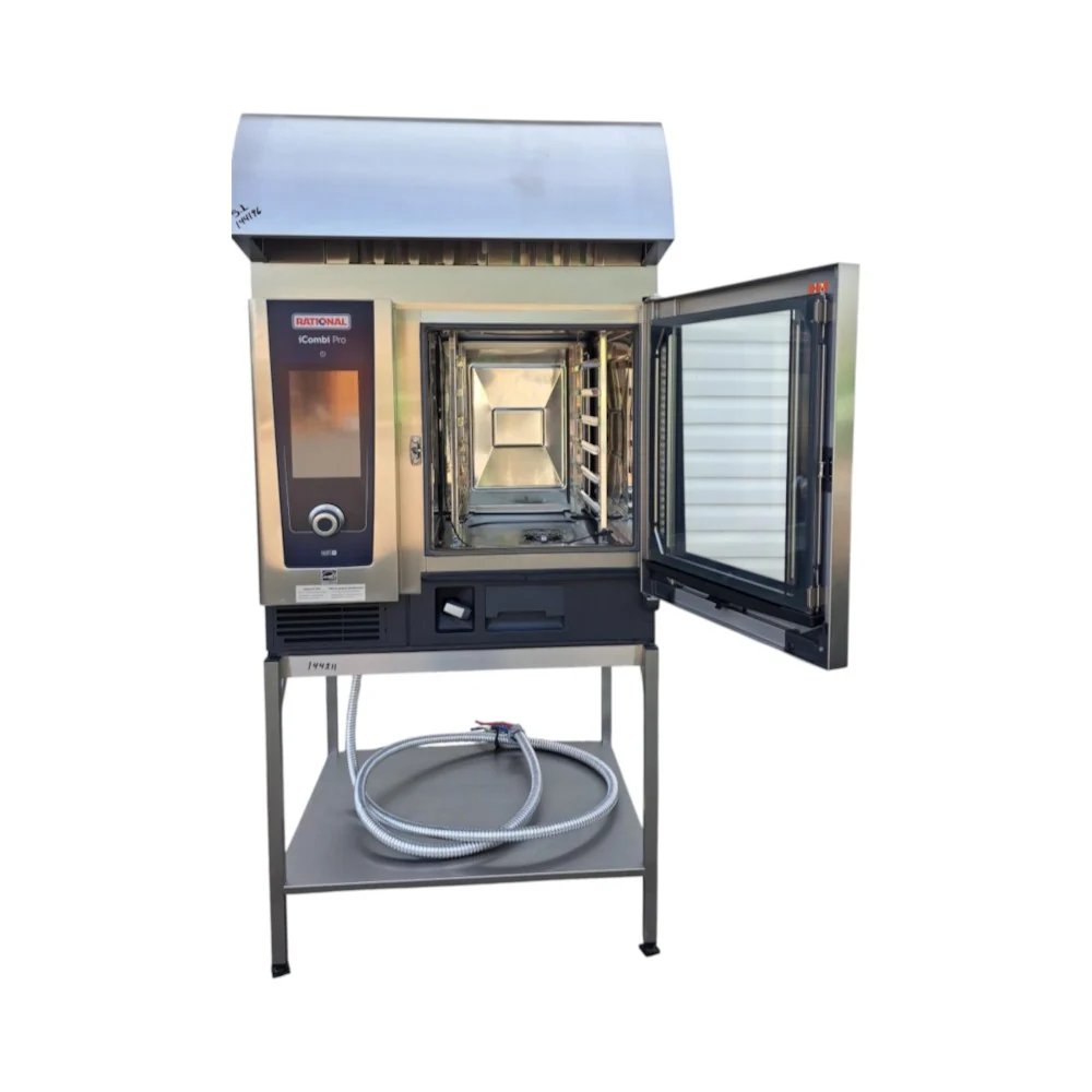 Restored Like New Rational LM100BE iCombi Pro 6-half size with Vented Hood and Stand