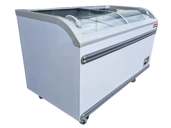 Restored Like New New Air NIF-56-CG Curved Glass Display Chest Freezer - 56 Inch