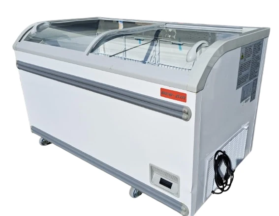 Restored Like New New Air NIF-56-CG Curved Glass Display Chest Freezer - 56 Inch