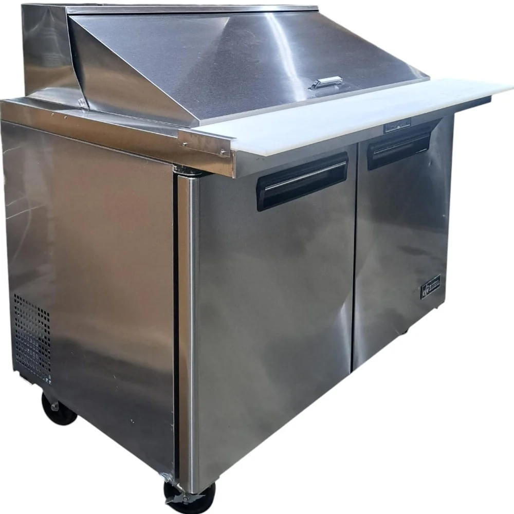 Restored Like New EFI - CMDR2-48VC - Refrigerated Megatop Prep Table - 2 Solid Doors - 48 Inch