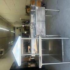 Used 2 Compartment Sink with Custom Left-Side Table & Overshelf & Faucet with Pre-Rinse Sprayer 2CSWLT