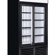 QBD 2 Glass Sliding Door Upright Pop Juice Fridge Cooler 31 CuFt CD38