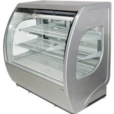 48" W Refrigerated Fogel Black or Grey Curved Glass Deli Display Case