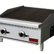 24" Countertop Radiant Gas Stainless Steel 2 Burner Broiler Cooktop 47377