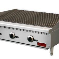 36" Countertop Radiant Gas Stainless Steel 3 Burner Broiler Cooktop Omcan 47378