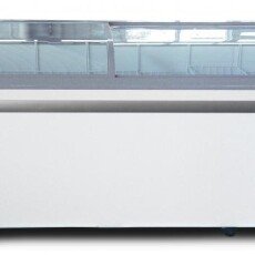 Curved Glass Top 79" Wide Omcan Novelty Freezer with 37815