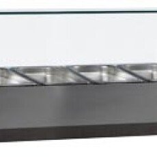 79-inch Countertop Refrigerated Topping Rail with Glass Guard Omcan 46680