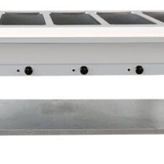 Commercial 5 Pan Electric Open Well Steam Table with Cutting Board and Under-Shelf 72-inch 46648