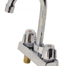 Deck Mount Faucet 4" on Center with 3.5″ Goose Neck Spout Faucet for Drop in Sinks 39787