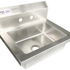 Omcan 18" x 14" x 11" Fabricated Stainless Steel Wall Mounted Hand Sink With Two Holes 46582