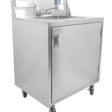Omcan Portable Hand Sink with Backsplash and Water Heater Tank and Pump 46788