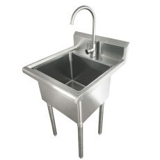 Omcan Laundry Sink with Faucet and Drain Basket 44593