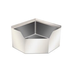 26.50" W x 26.50 D x 16" H Stainless Steel Corner Mop Sink with Drain Basket 47470