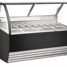 Omcan Gelato Display Showcase 69.5″ (Black Exterior) with 13 Pans 49008