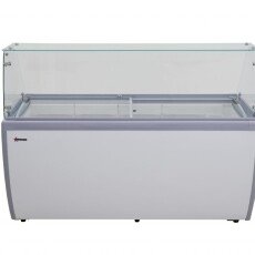 Omcan Thirteen Pan Gelato Dipping Cabinet 71″ with Flat Sneeze Guard and Pans 47744