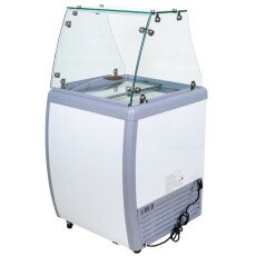 26" Wide Omcan Ice Cream Dipping Freezer with Flat Sneeze Guard 44590