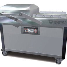 Omcan Turbovac Heavy-Duty Double Chamber Vacuum Packaging Machine with Stainless Steel Cover and Flat Working Surface with 24″ Seal Length 50000