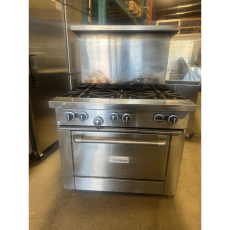 Used 36″ Natural Gas 6-Burner Restaurant Range With Standard Oven 230,000 BTU US Range U36-6R-CL