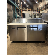 Used 60″ 2-Door Stainless Steel Salad / Sandwich Refrigerated Prep Table EFI CSDR2-60VCX-CL
