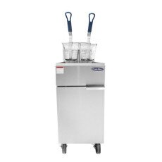 40 LB Capacity Tube Fired Floor Standing Commercial Deep Fryer Liquid Propane or Natural Gas Atosa ATFS-40