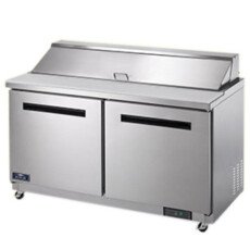60" 2 Door Solid SS Mega Top Sandwich Salad Prep Table Cooler Arctic Air AMT60R