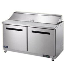 60" 2 Door Solid SS Sandwich Salad Prep Table Cooler Arctic Air AST60R