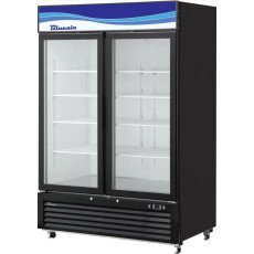 49 CuFt 2 Glass Door Reach In Merchandiser Refrigerator Blue Air BKGM49B-HC