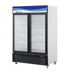 49 CuFt 2 Glass Door Reach In Merchandiser Refrigerator Blue Air BKGM49-HC